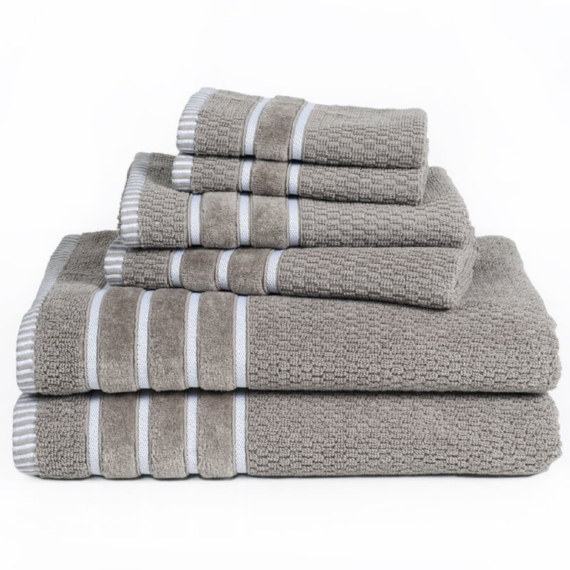 Ensemble de serviettes de bain 100% coton 6 pièces Holmer, Taupe
