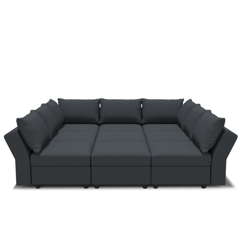 Canapé modulaire rembourré 9 pièces BOX MODULE STO SOFA, Dark Gray Chenille