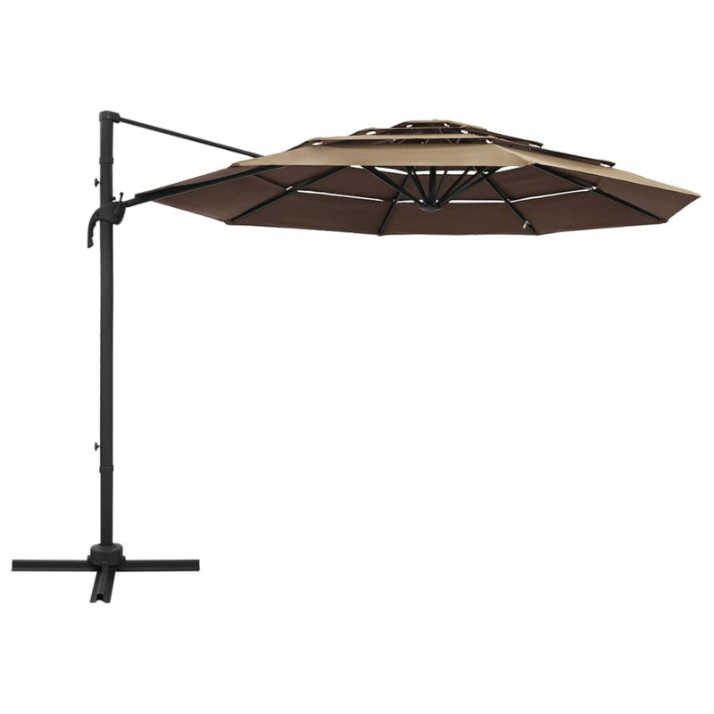 Parasol en porte-à-faux 118,11 po x 118,11 po, Terre cuite