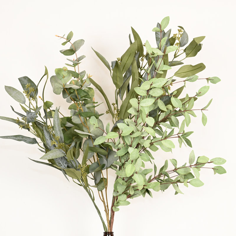 Branche de feuilles vertes mélangées artificielles de 40 po pour remplissage de vase, bouquet de fleurs à longue tige de feuillage de verdure de campagne pour décoration de table de centre de table de bureau à domicile