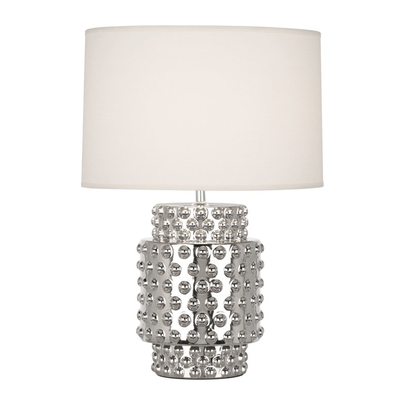 Dolly 22" Table Lamp, Nickel Metallic Glaze, Fondine