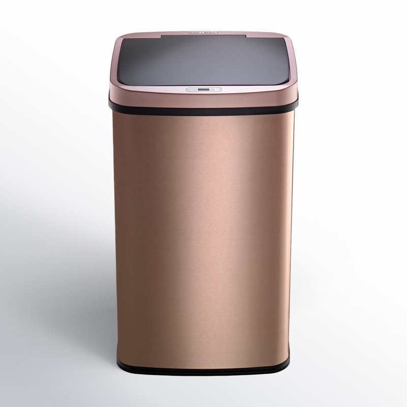 Nine Stars 13.2 Gallon Stainless Steel Motion Sensor Trash Can, Copper