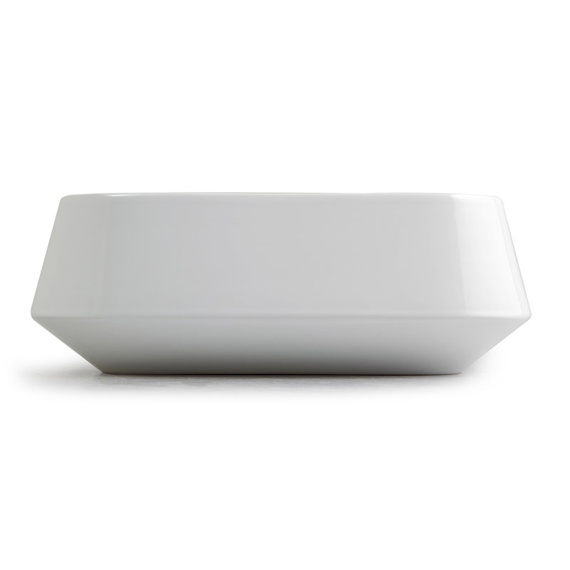 Lavabo de salle de bain vasque rectangulaire en céramique 19,7 po Mood, Blanc lustré