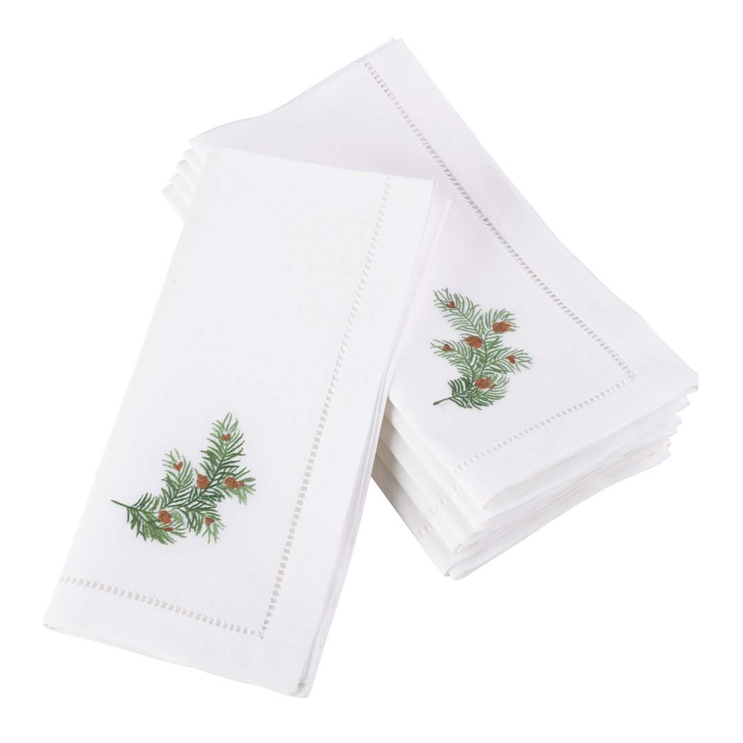 Villasenor Cotton Embroidered Square Napkin (Set of 6) Darby Home Co
