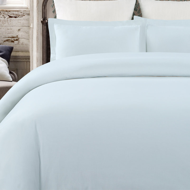 Ensemble de housse de couette en coton 3 pièces Krushap, Bleu, Housse de couette pour très grand lit et 2 très 