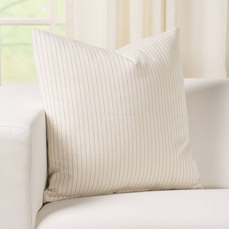 Hadwyn Geometric Cotton Blend Reversible Throw Pillow, Fawn, Square 20", Feather