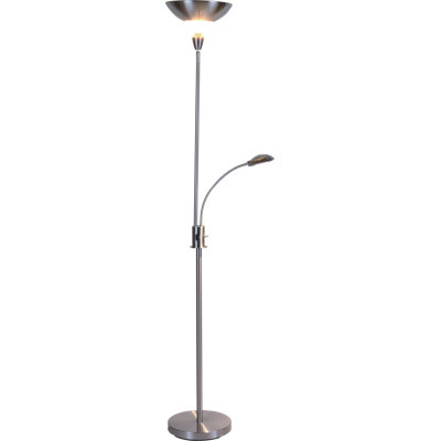 Paisley 72.5'' Brushed Steel Torchiere Floor Lamp