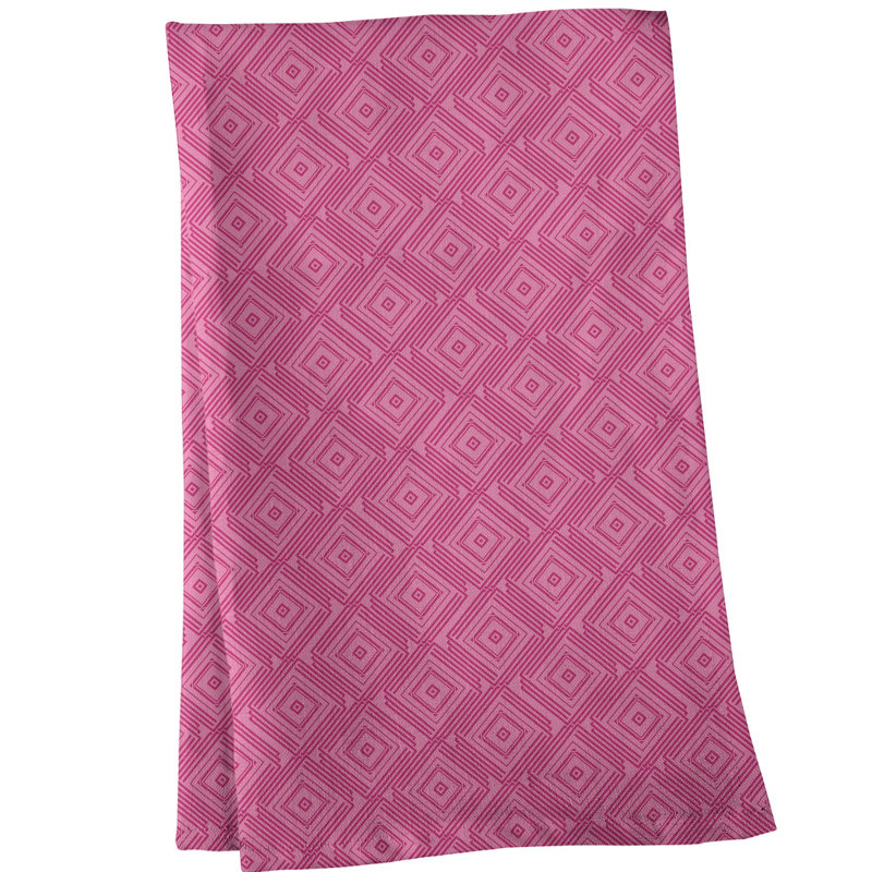 Serviette de thé à labyrinthe carré, Rose, Polyester sergé