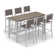 Travira 7-Piece Bar Table and Sling Bar Chair Rectangular Dining Set - 72"x30"