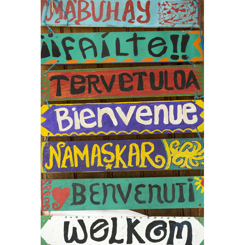 Hello Wooden Signs by Piccaya - Wrapped Canvas Print, 30cm H x 20cm W x 3.8cm D