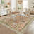 Farmhouse Floral Rug Washable Rug Non Slip Modern Scalloped Carpet, Soft Non Shedding Indoor Carpet, Low Pile Thin Foldable Printed Mat-713177632
