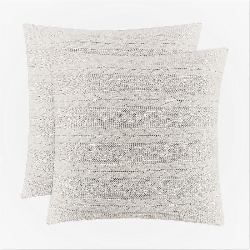 Striped Reversible Throw Pillow, Off White