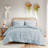 Full/queen Bed Comforter In Blue With 2 Shams, Soft Texture For Shams