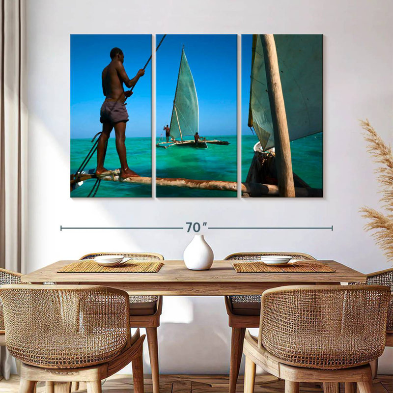 Bateaux de pêche Senne Zanzibar, H 36 po x l 57 po