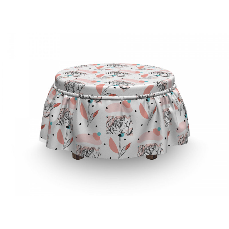 Housse pour repose-pieds doodle pivoine