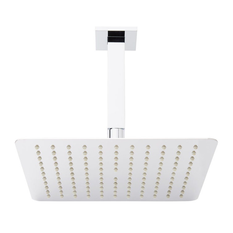 Signature Hardware 10" Modern Square Rainfall Shower Head with 4" Square Ceiling Mount Arm 2.5 gpm