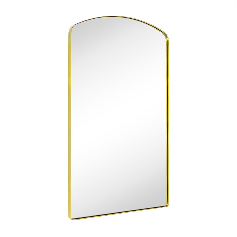 40'' H X 24'' W Biyron Stainless Steel Arch Mirror, Brushed Gold