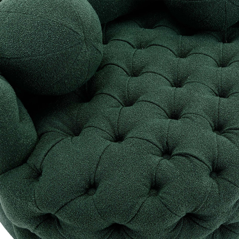 Fauteuil demi-tonneau Modern, Polyester émeraude