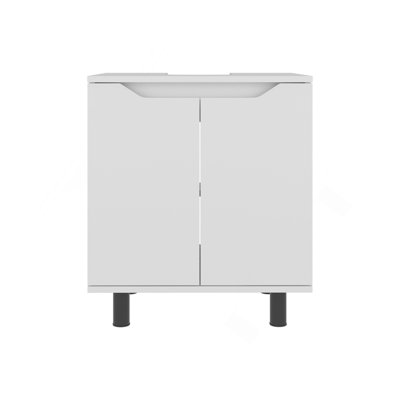 Meuble-lavabo blanc pour lavabo sur pied