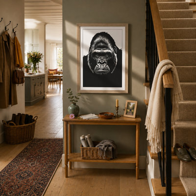 Gorilla Confrontation Modern - Framed Print