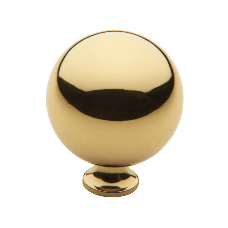 1 1/2" Diameter Round Knob, Polished Brass