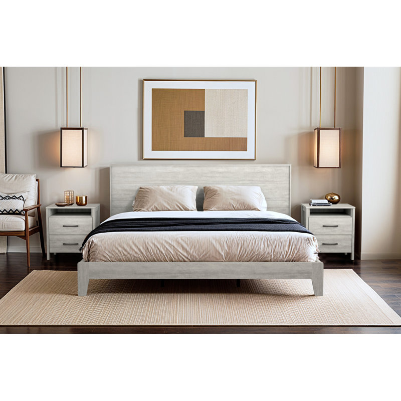 Allysyn 3 Piece Bedroom Set, King, Knotty Oak