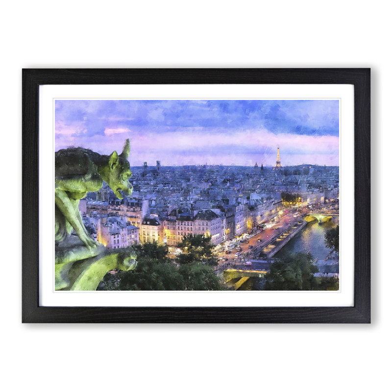Paris Skyline Vol.2 - Framed Print, 36cm H x 48cm W x 2cm D, Black Framed