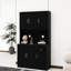 Armoire de cuisine 71 "avec armoires à portes pour le rangement - Buffet à tablettes réglables noir