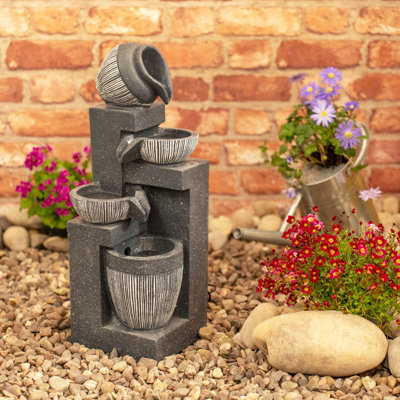 Charna Outdoor Cascade Fountain with Lights