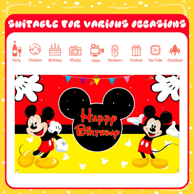 82pcs Mickey Mouse Birthday Party Supplies, Mickey Mouse Party Decorations&Tableware Set