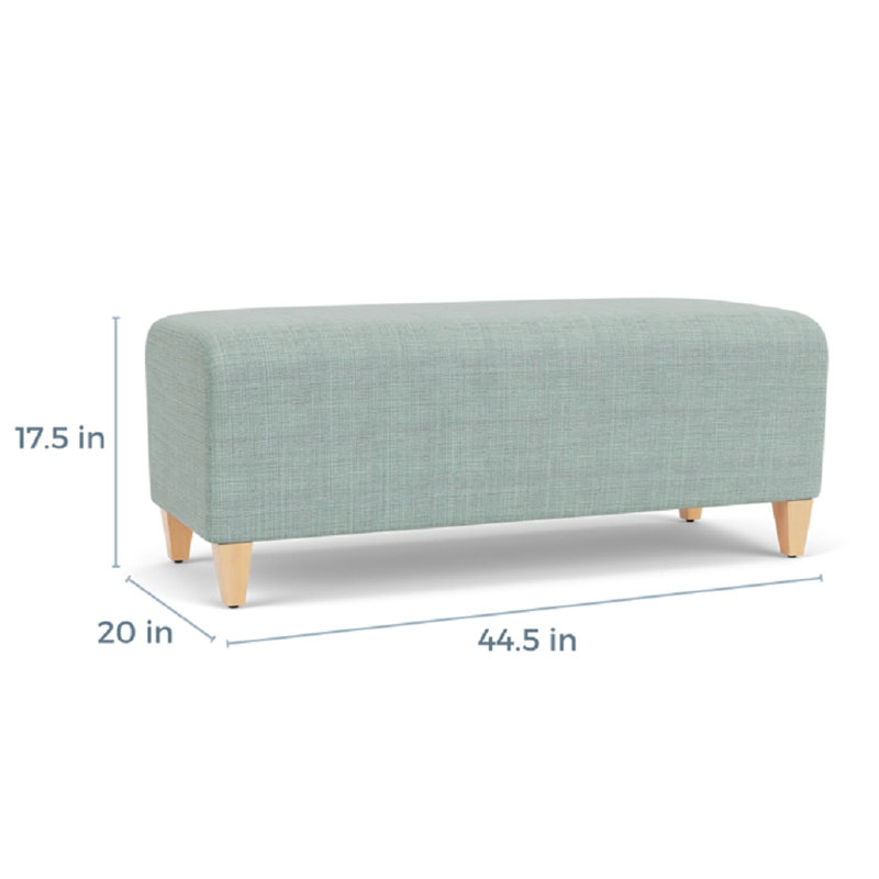 Banc de réception Ravenna, Bois naturel, Chambray écume de mer