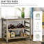 Chariot de cuisine à roulettes supérieur en acier inoxydable, gris - 2 tablettes, fente centrale pour un système de gestion efficace de l'espace avec tablettes de surface, tablette, 4 roulettes modernes