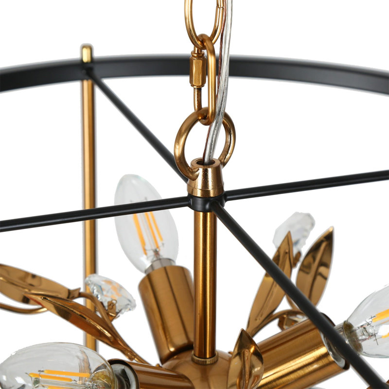 Lustre tambour de salle à manger en laiton Spoutnik à 6 lumières l 17,7 po Ensembles