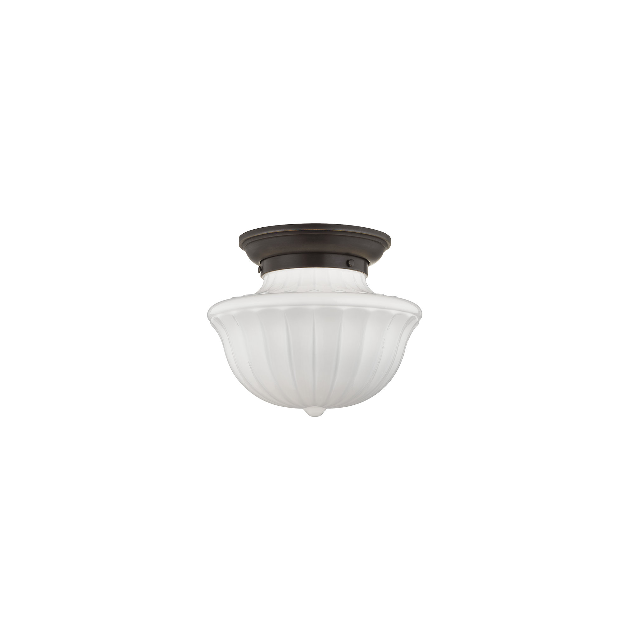 Maisie Single Light Glass Semi Flush Mount, Old Bronze, 10" H x 12" W