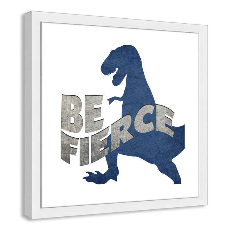 «Be Fierce be Brave», art encadré, H 24,5 po x l 24,5 po x P 0,6 po, Cadre blanc