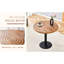 Table de salle à manger 31,5 pouces grain de bois foncé avec surface de moulage par aspiration et 4 chaises ergonomiques noires en PU pour une utilisation quotidienne à rayures multiples-1571349024-1571349025