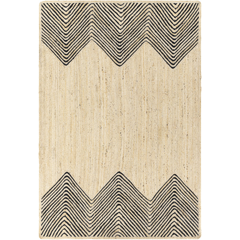 Tapis beige à motif géométrique Sedgwick, Rectangle 8 pi 10 po x 12 pi