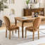 Chaise de salle à manger en similicuir à boucle faite à la main avec mousse à densité et garniture cloutée, ressort intérieur en acier, ensemble de 2