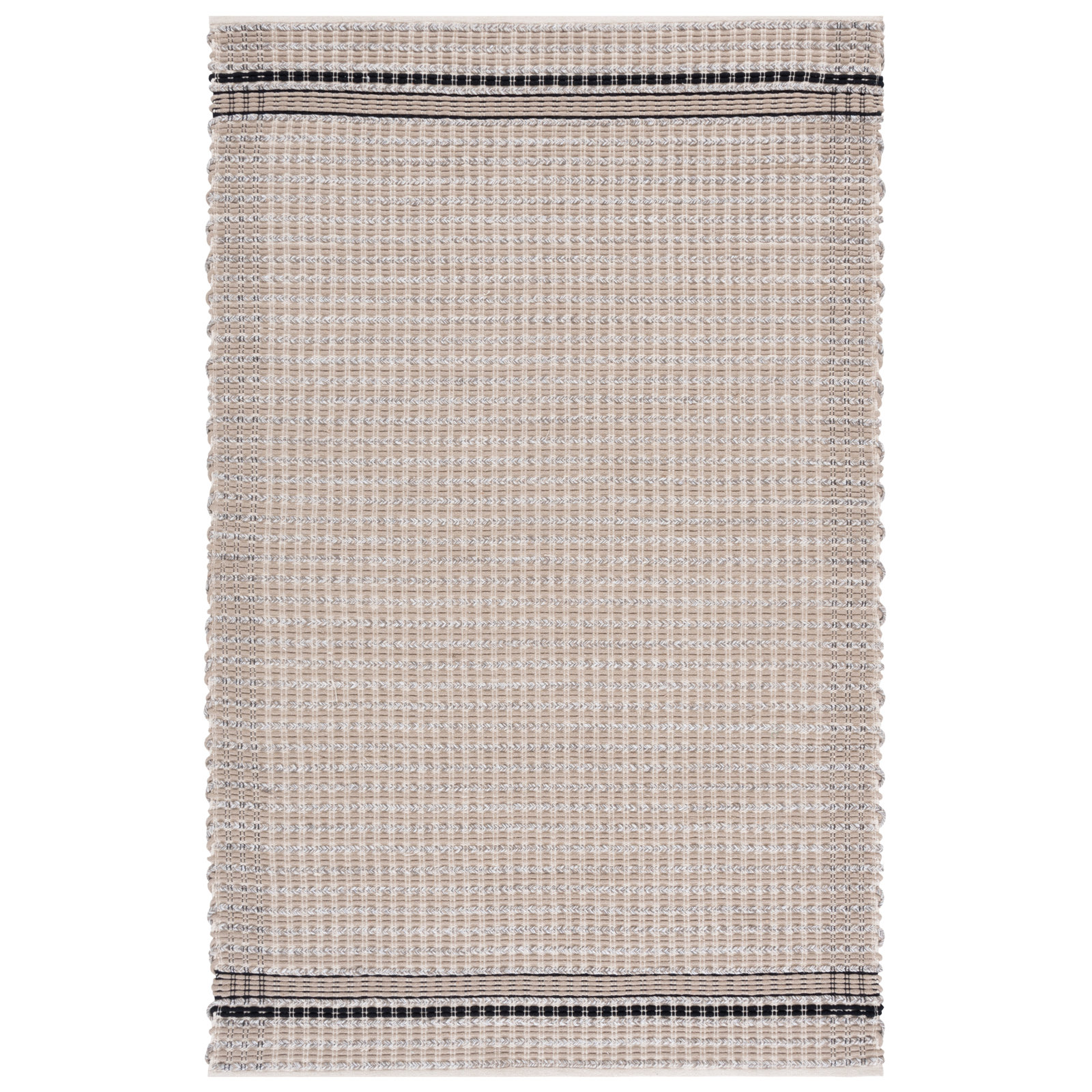 Hand-Woven Striped Cotton Rug, Rectangle 9' x 12'