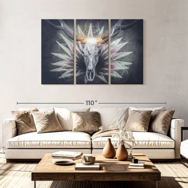 Hitzel Devil Deer Skull, 48" H x 74" W