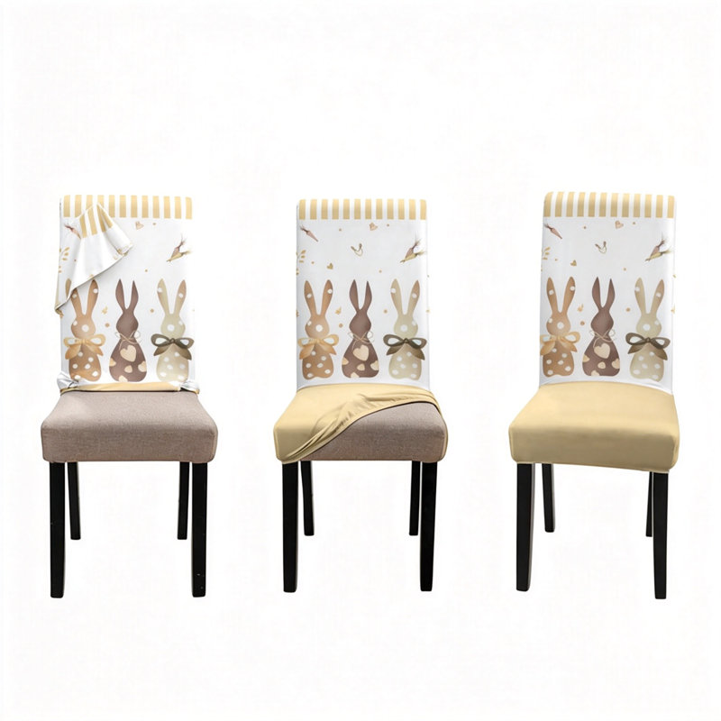 Housses de chaise de Pâques, housses des Fêtes de printemps (crème)