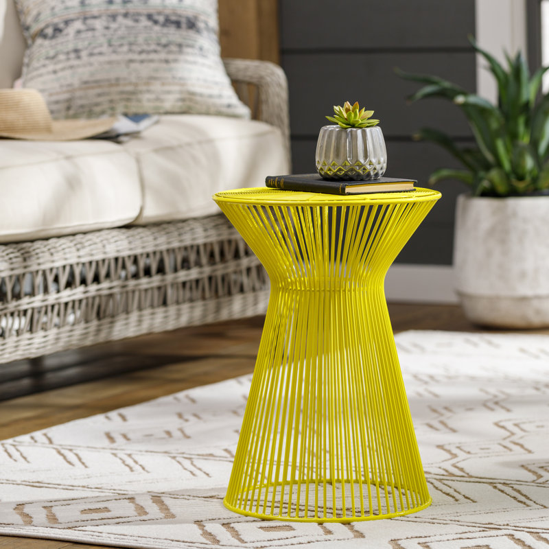 Alberte Modern End Table, Bright Yellow