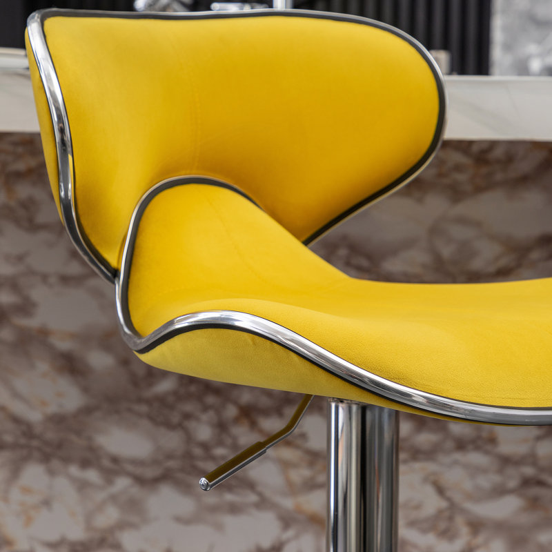 Tabouret de bar pivotant rembourré en velours Masaccio, ensemble de 2
