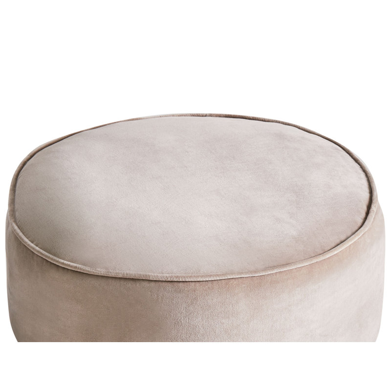 60cm Wide Round Solid Colour Pouffe Ottoman, Brown