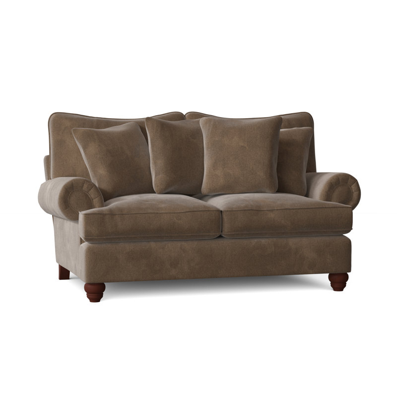 Woodburn Loveseat, Yes, Tweetie 8 Brown Performance Velvet, Manhattan