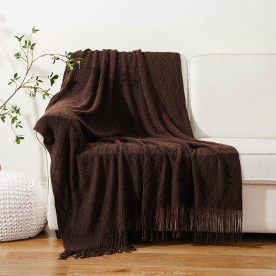 Throw Blanket For Couch, Solid Throw Blanket For Home Decor, Knit Throw Blankets For Bed, 50"X60"