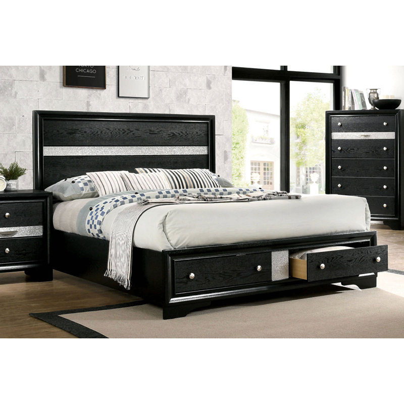 1pc lit grand contemporain noir 1pc