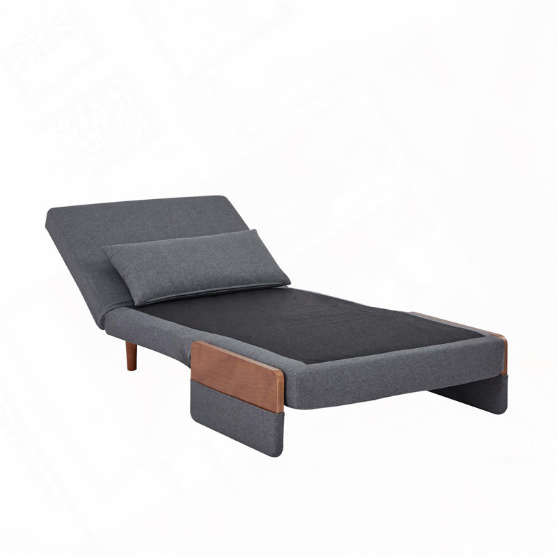 Chaise convertible en lin pliable, Gris