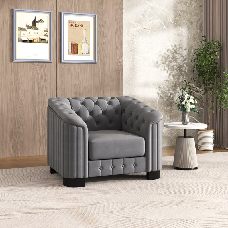 Fauteuil moderne simple avec coussin de siège épais et amovible, pour vous détendre et ajouter du style à n'importe quel espace