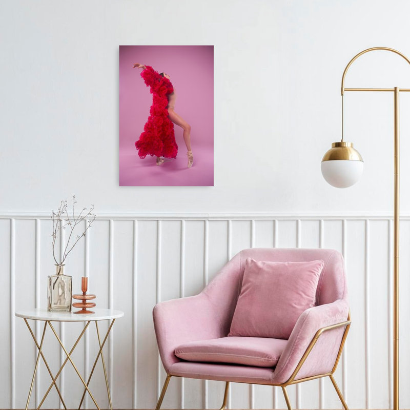 «Vibrant Fuchsia Dancer Elegant Modern Vibrant», reproduction d'art murale, H 24 po x l 16 po